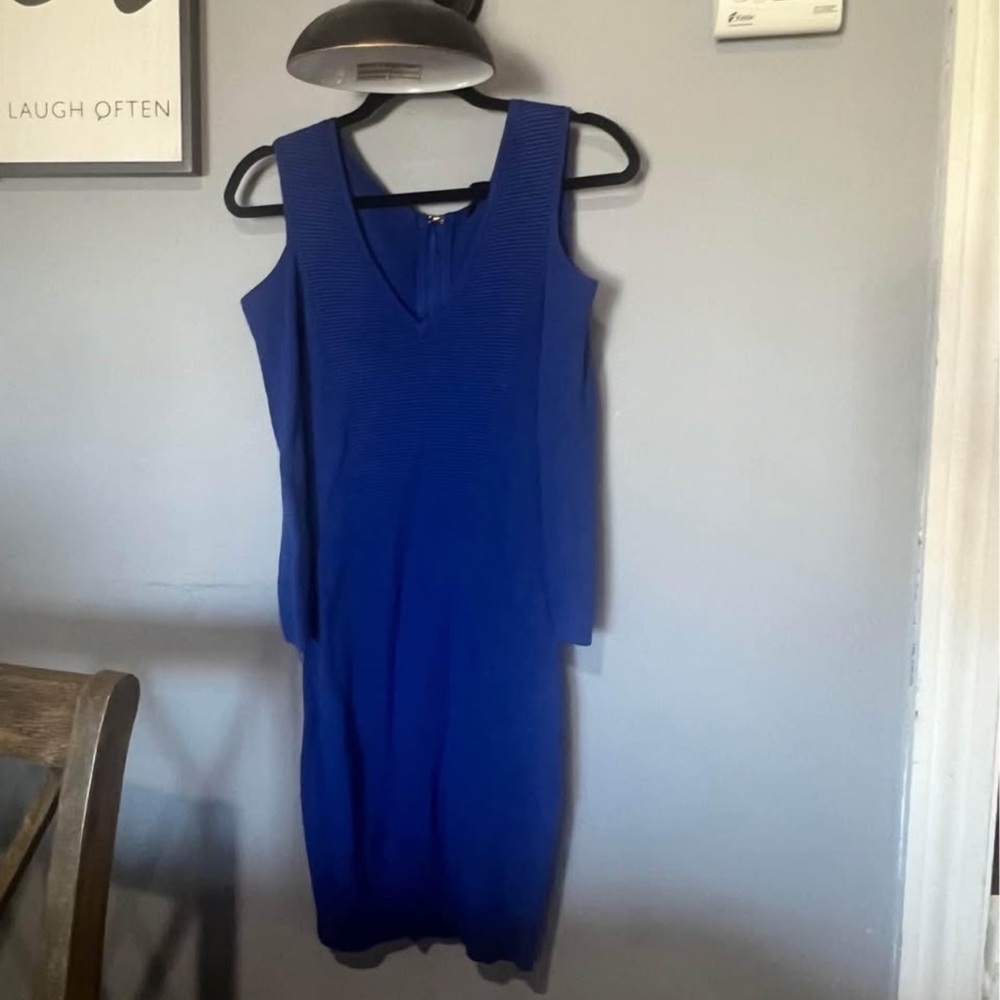 Bebe Blue Long Sleeve Sweater Dress - Picture 4 of 5